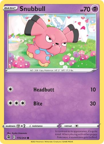 קלף בודד single פוקימון - snubbull - Fusion Strike - 115/264