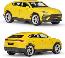 דגם מכונית למבורגיני אורוס צהובה 1:24 Lamborghini Urus מבית Welly