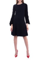 EMPORIO ARMANI Knitted A-Line Dress Wool Blend Ruffle Size S