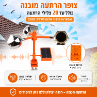 מרחיק יונים סולארי 360° עם צופר הרתעה