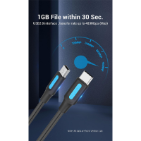 כבל  Vention USB-C to Mini-B Cable - 2M - Black