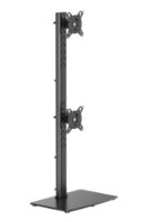 זרוע שולחנית לשני מסכים "17-"34 Lumi LDT125-T02V – מתקן שולחני שחור לשני מסכים עם בסיס מלבני