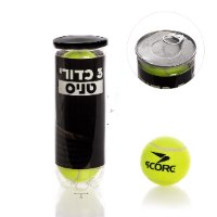 מארז זוג מחבטי טניס 67*27.5 ס"מ A + מארז 3 כדורי טניס SCORE