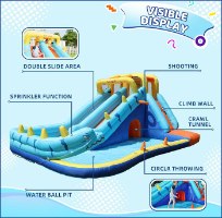 מתנפח מים עם מגלשה דו מסלולית נחש W83050 מבית Doctor Dolphin