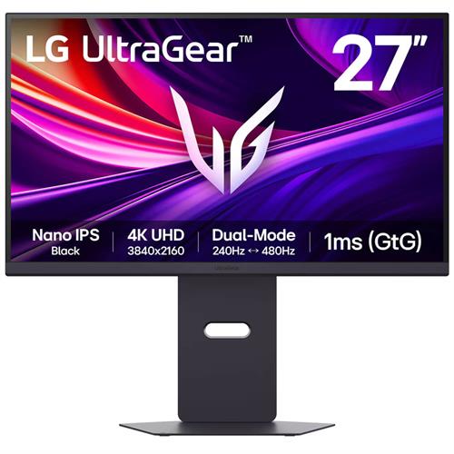 מסך גיימינג IPS LG 27" Dual-Mode 4K UHD 240Hz | FHD 480Hz 1ms