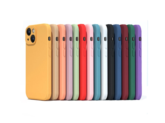 מקרה טלפון עבור IPhone X XR XS 11 12 13 14 פרו מקסימום 7 8 בתוספת נדבק טהור צבע עמיד הלם נוזל סיליקו