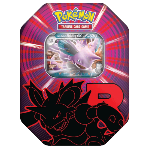 Pokemon TCG: Team Rocket Tin (Nidoking ex) קלפי פוקימון TCG מקוריים מארז פח