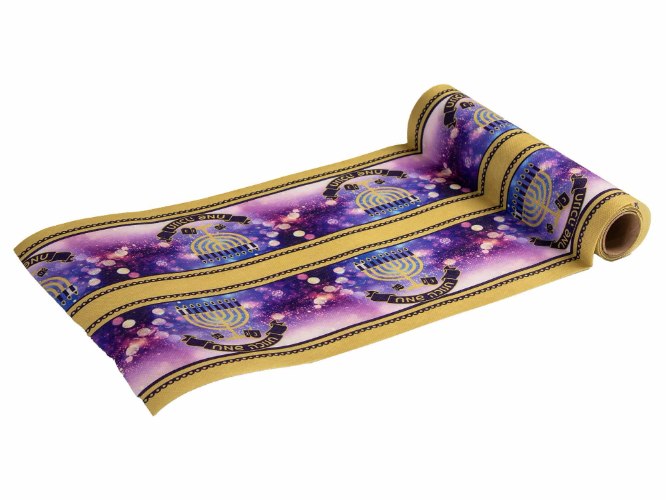 ראנר חנוכה שמח סגול זהב- 3 יארד