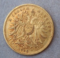מטבע זהב, אוסטריה 1905, 10 קרונות, KM #2805