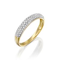 טבעת מרבד הקסמים משובצת יהלומים בזהב לבן או צהוב 14 קראט