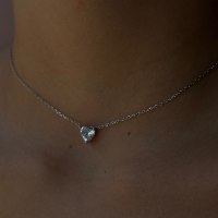 שרשרת לב זרקון| שרשרת דמוי יהלום לב