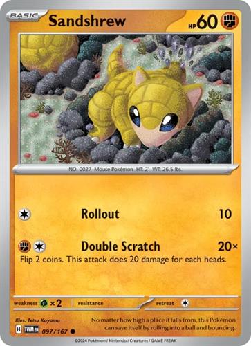 קלף בודד single פוקימון - sandshrew - Twilight Masquerade - 097/167