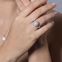 טבעת אצולת היהלום משובצת 1 קראט יהלומים בזהב צהוב או לבן