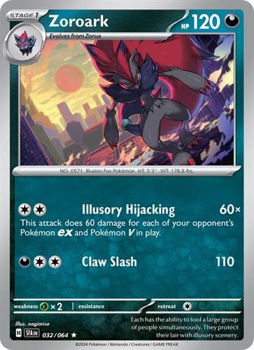 קלף בודד single פוקימון - zoroark - Shrouded Fable - 032/064