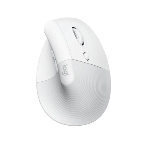 עכבר אנכי אלחוטי Logitech Lift בזווית 57° בצבע לבן/אפור