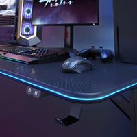 Lumi GMD08-2 RGB - שולחן גיימינג בצבע שחור כולל תאורת לדים RGB מובנית!