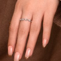 טבעת מסולסלת משובצת ב0.28 קאראט יהלומים,  זהב 14K