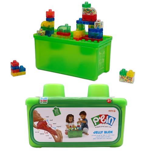 פלפוט חושים - ג'לי בלוקס 30 קוביות בנייה מארז קופסת אחסון - 142203 JELLY BLOX