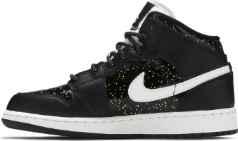 Air Jordan 1 Mid SE GS Black Glitter