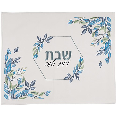 כיסוי חלה סאטן מהודר פרח כחול