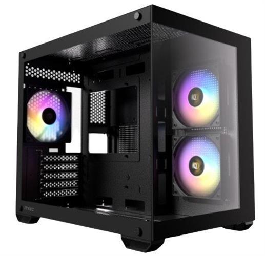 מארז Antec CX600M RGB Black Mini Tower tempered glass panel