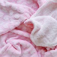 שמיכה דו צדדית רכה ומלטפת לתינוקת צבע ורוד|שמיכה דו צדדית לתינוקת צד אחד פרווה היפואלרגנית צד חיצוני בד פליז נעים ורך| שמיכה לתינוקת| מתנה ליולדת| 