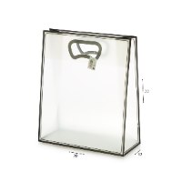 שקית שקופה מסגרת שחור/לבן 12*28*33 ס"מ