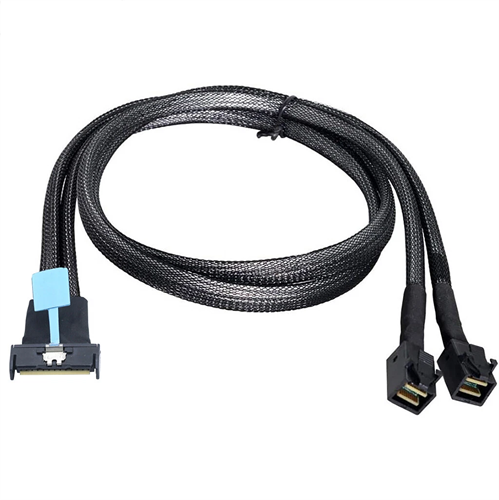 כבל – PCIE Gen5 MCIO 8X 8i to 2x MINI SAS HD SFF-8643 Connection