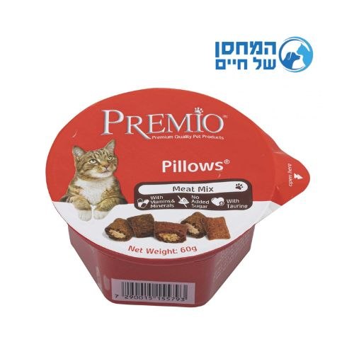 פרמיו חטיף כריות מיקס בשרים לחתולים 60 גרם - PREMIO CAT TREATS MEAT MIX 60G