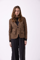 STRIPES JACKET - חום שחור