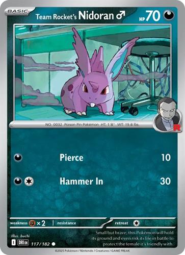 קלף בודד single פוקימון - team rocket's nidoran - Destined Rivals - 117/182