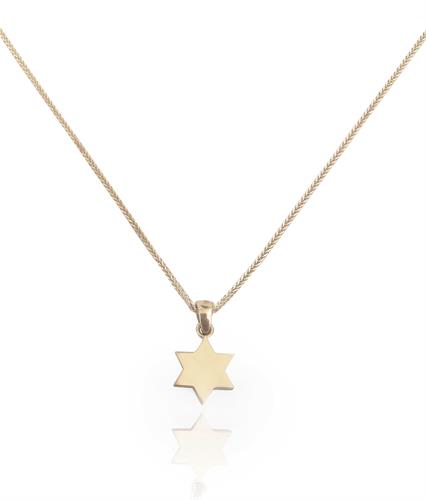שרשרת מגן דוד עדינה חלקה מזהב 14 קראט