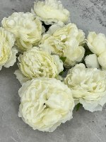 4 פרחי משי אדמונית 9 סמ לקישוט עוגה- צבע לבן