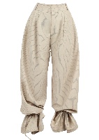 ‏Striped Balloon Pants – Cream Beige