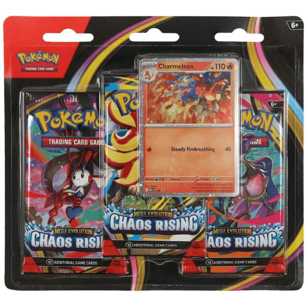 Pokemon TCG: Mega Evolution 04 Charmeleon 3-Pack Blister קלפי בליסטר מגה אבולושן