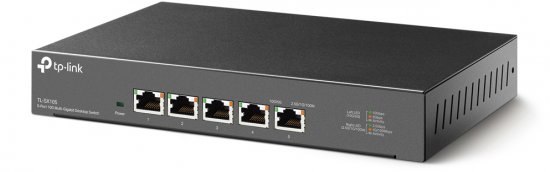 מתג 5 יציאות TP-Link 10G Multi Gigabit TL-SX105 V1 – מתג רשת שחור עם 5 יציאות Ethernet