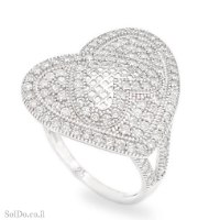 טבעת מכסף לב משובצת אבני זרקון  RG6343 | תכשיטי כסף | טבעות כסף