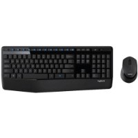 מארז מקלדת ועכבר אלחוטיי Logitech MK345 – מקלדת ועכבר אלחוטיים שחורים מונחים זה לצד USB