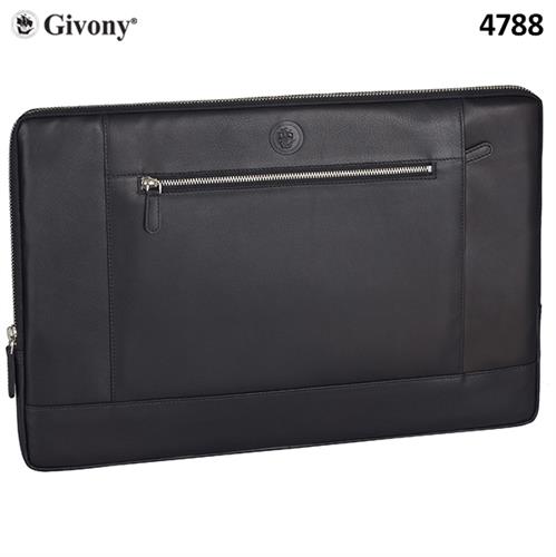 תיק מחשב LAPTOP גבעוני GIVONY עור נאפה שחור 40x30ס"מ עד 15" דגם GV-4788