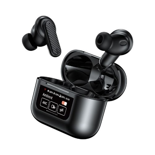 אוזניות TWS YW08 בעברית - מסך חכם עם Black Technology