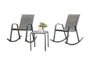 זוג כסאות נדנדה לגינה כולל שולחן קפה קומפקטי דגם נדב