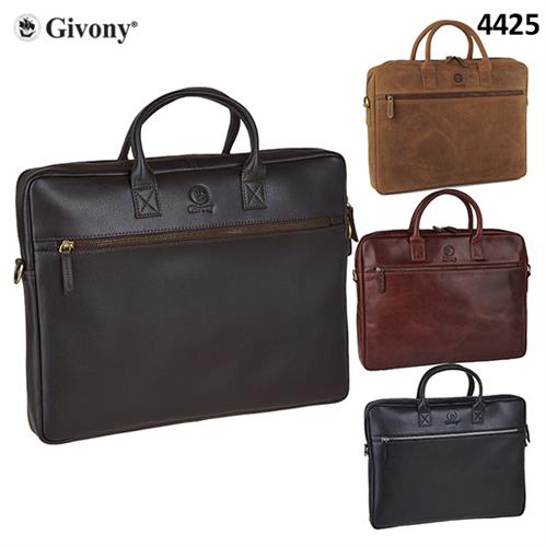 תיק עור איכותי מבית GIVONY גבעוני 39X30X5ס"מ עם ידיות +תא למחשב נייד עד 15.4"  GV-4425