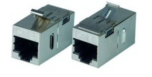 מתאם RJ45 CAT6 מסוכך נקבה-נקבה לשקע קיסטון | מתאים לפאנלים ותיבות קיר