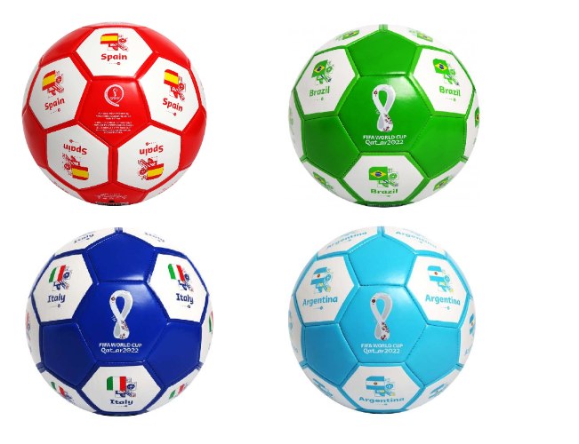 כדורגל מקורי FIFA 2022 World Cup מידה 5 -אדום/תכלת/ירוק/כחול