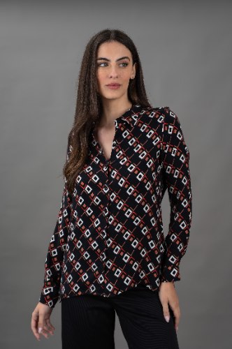 חולצת יסמין מודפס וינטג'