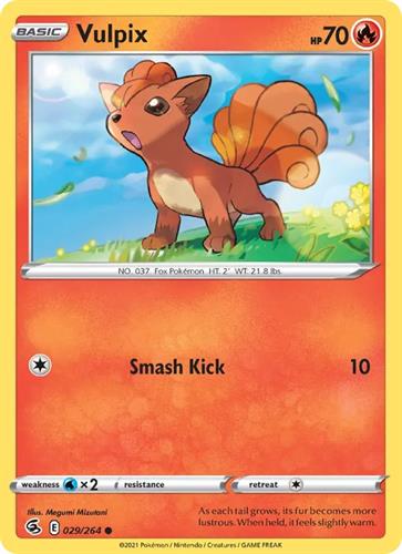 קלף בודד single פוקימון - vulpix - Fusion Strike - 029/264