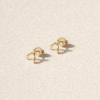 עגילי זהב WISHBONE
