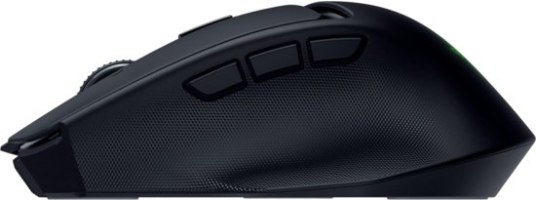 עכבר גיימינג אלחוטי Razer Basilisk Mobile – מבט צד על עכבר שחור עם שלושה כפתורים צדדיים וגלגלת