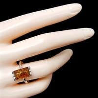 טבעת מכסף משובצת ענבר RG5917 | תכשיטי כסף 925 | טבעות כסף