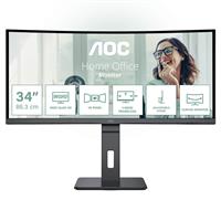 AOC 34" QHD 100Hz 4ms USB-C DP65W VA Curved Monitor